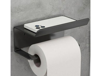 Toapappershållare med mobilhylla