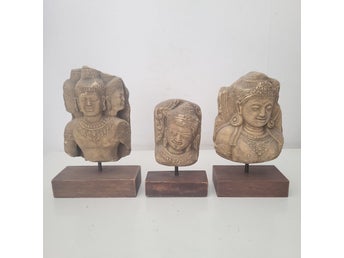 Antik Bystskulptur av Terrakotta Davi Tara/Manggis. Jawa Indonesien/Tempelvakt *