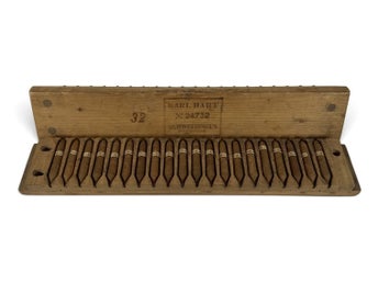 Antik tysk cigarrpress – Karl Hart, Schwetzingen – med originalcigarrer