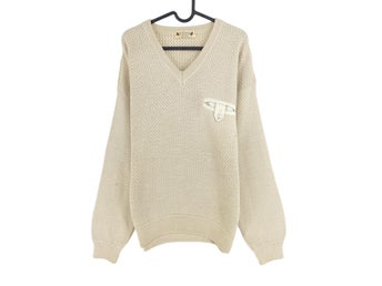 Cosby Vintage Retro 90-tal VALTEX Beige Tröja Pullover Storlek L