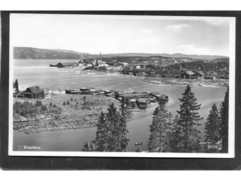 Kramfors Översiktsvy med industrier och flottimmer Pressbyrån 28139 sänt 1952