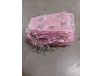 Organzapåse God Tur 36 stycken - ljusrosa 10x15 cm