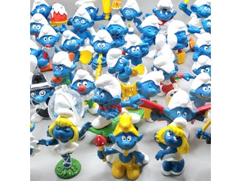 STOR Smurfar samling – Vintage Smurfar från Peyo, Bully och Schleich