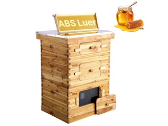 Bee Hive 30 Frame Bee Hives Starter Kit, Beeswax Coated Fir Wood, 2 Deep + 1