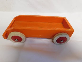 Trävagn Vintage 1960 tals Äldre Träleksak
