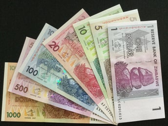 Zimbabwe set 1 5 10 20 100 500 1000 dollars sedlar 2007 ovikta/UNC