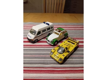 Polisbil polis Corgi Ford Transit,Citroen 2CV6,Porsche 956,BP