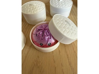 Liten 3D-printad fidget – söt dumpling lila/rosa/guld med box