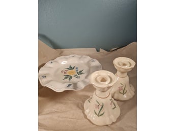 Bo Fajans set fruktfat ljusstakar Allan Ebeling 1132 1149 Art Deco Retro
