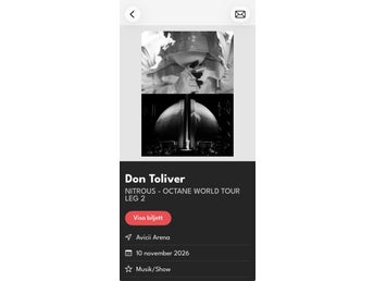 2 Biljetter till Don Toliver 10 november