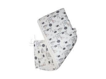 Spjälsängsskydd från Baby Dan - 380cm × 30cm - Vit & Grå (Multi)