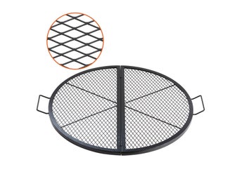 X-Marks Fire Pit Grill Grate, Foldable Round Cooking Grate, Heavy Duty Steel