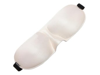 Ljusrosa krämfärgad ögonbindel sova natt elastiskt band