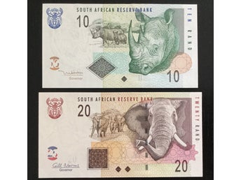 South Africa Sydafrika set 10 20 rand sedlar (2005-2009) ovikta/UNC