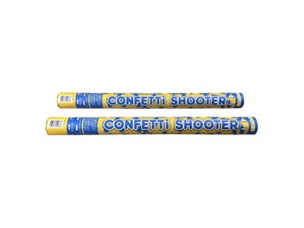 Joker Confetti Shooter 2 st Konfettikanon Party Gul Blå Fest Dekoration Vulcan