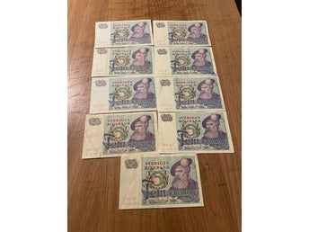 Fem kronor sedlar 9st 1978 & 1981