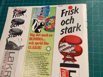Retro-annons ”Nytt Lakrisal-tuggummi” från 1984