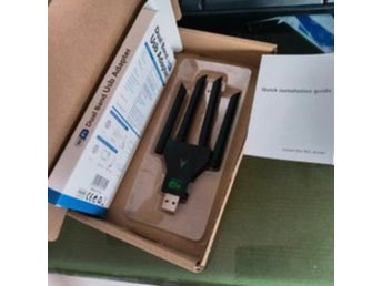 2026 NYTT USB WiFi 5 Adapter AC1300 Dual-Band 2. / med 4 antenner
