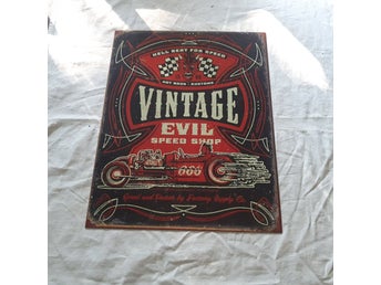 retroplåtskylt 32x40 cm Vintage Evil Speed Shop