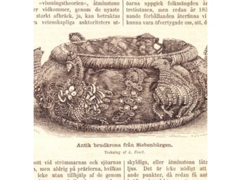 Träsnitt ”Brudkrona från Transylvanien” ur tidskrift från 1883