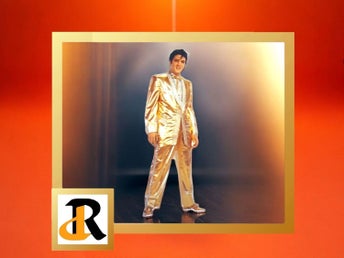 Kylskåpsmagnet magnet, Elvis Presley i guld kostym