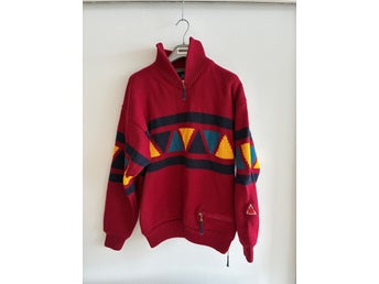 SOS Vindjacka (XL) (Röd/Vit/Svart) / Sällsynt färg / Vintage / retro / skidåkning