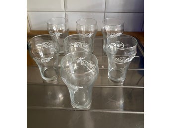 7 stycken Coca-Cola glas, Retro