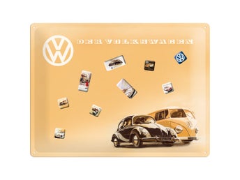 VW - Plåtskylt - Anslagastavla + 9 st. Magneter