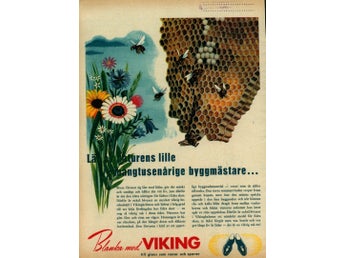 Retro-annons ”Blanka med Viking bivax” från 1942