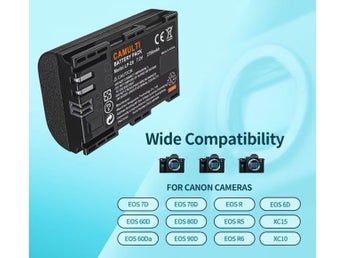 För Canon: Batteri LP-E6, nytt