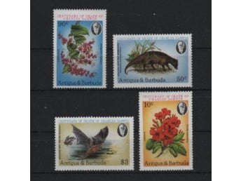 Antigua & Barbuda 1982 Darwin blommor djur 4v + 1v i block