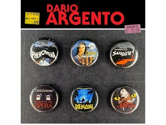 6 st Dario Argento pins (25 mm) * gratis porto * giallo * fulci *