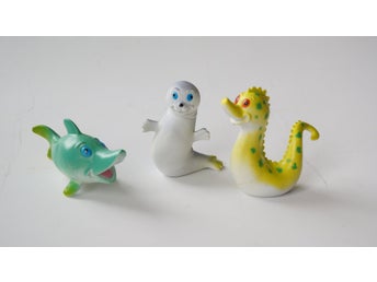 Badleksaker, 3 st, Säl, Delfin, Sjöhäst