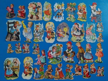 Blandade bokmärken från AFKH / Krüger,tyska glansbilder 60 - 70-tal, barn, ängel