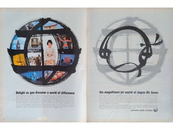 JAPAN AIR LINES, REKLAM STOR TIDNINGSANNONS 1965