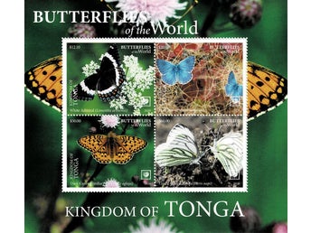 ** REA ** TONGA 2020 Mi BL 138 FJÄRILAR MINIARK ** VÄRDE 1400.