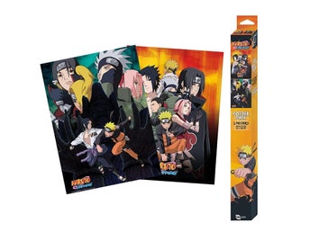 NARUTO SHIPPUDEN NINJAS SET MED 2 ST CHIBI POSTER Affisch Plansch Manga Anime