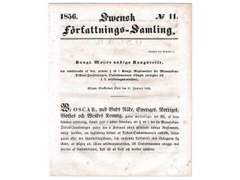 SFS 1856-11 Fridlysning av Norbergs jernwägs-anläggning m.m.