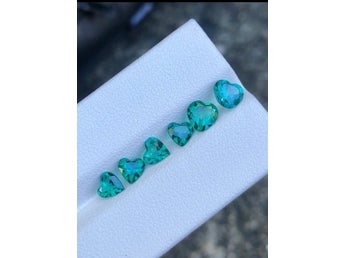 6 Pcs 3.515 Ct Natural Multi-Color Topaz Heart Shape Bluish