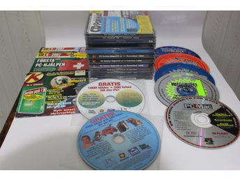 Bundle of computer discs from computer magazines 90-tal 00-tal