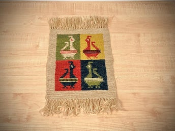 Flamskväv Bonad Bird Fåglar Vintage 60/70-tal Retro Flemish Flamsk (3.6)