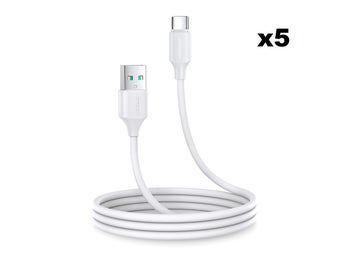 Joyroom USB Till USB C Kabel 1m - Vit (5-pack)