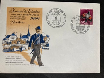 Switzerland 1969 special cover stamp day Yverdon