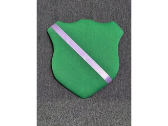Märkestavla för simmärken/smycken Grön /lavendel satinband