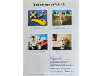 POLAROID - SÄG DET MED EN POLAROID, REKLAM TIDNINGSANNONS 1989