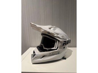 Motocrosshjälm Raven med goggles - Vit - Stl M
