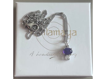 Ametist och Topas Hänge med Kedja i Sterling Silver 925