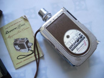 Revere 16 mm filmkamera med instruktionsmanual