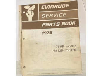 1975 reservdelskatalog Evinrude 75hp modeller 25 sidor