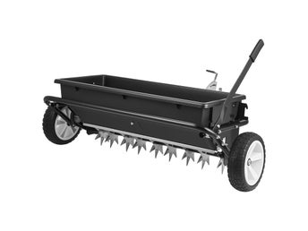 Bogserad Gödselspridare 100L med Luftningsspikar för ATV & Traktor